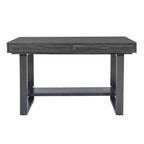 Table de salle à manger hauteur comptoir Wilson grise en bois avec rangement