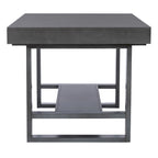 Table de salle à manger hauteur comptoir Wilson grise en bois avec rangement