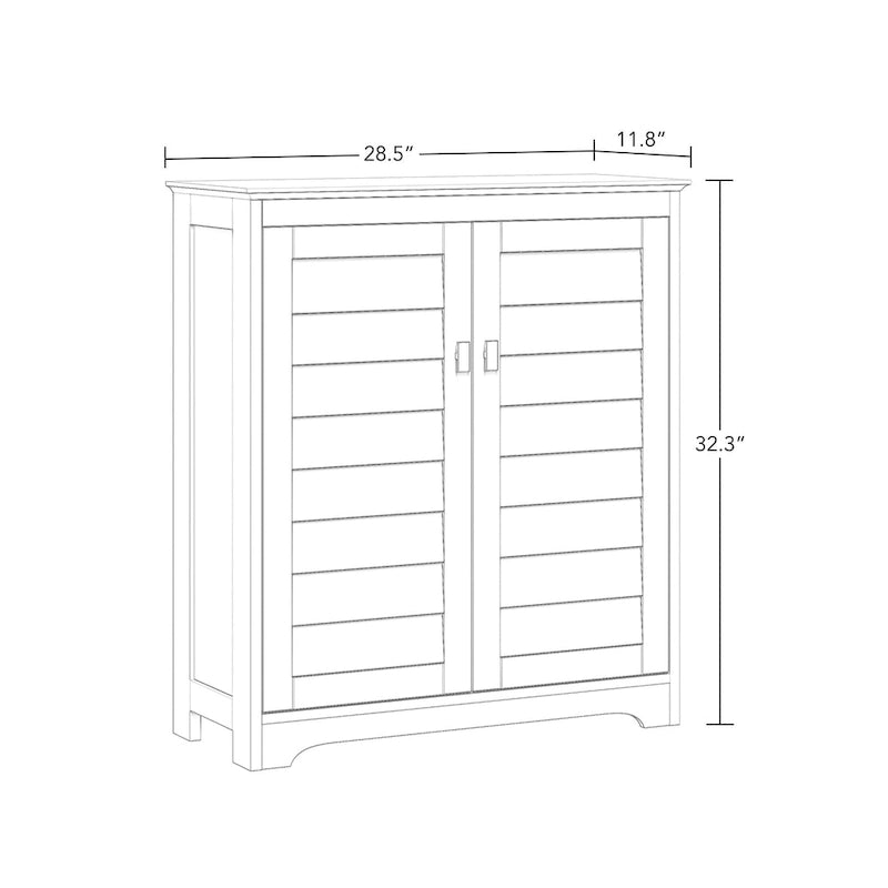 Meuble de rangement et organisateur pour salle de bain et buanderie RiverRidge Brookfield à deux portes avec étagères réglables – Blanc