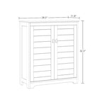 Meuble de rangement et organisateur pour salle de bain et buanderie RiverRidge Brookfield à deux portes avec étagères réglables – Blanc