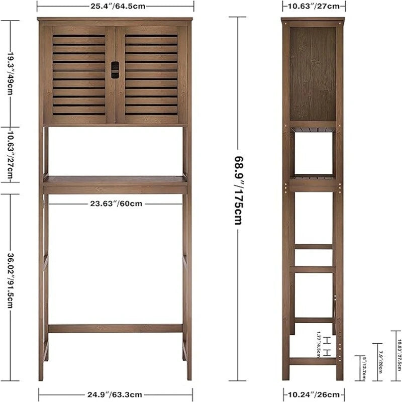 Meuble de Rangement Salle de Bain - 10.63P x 25.4L x 68.9H