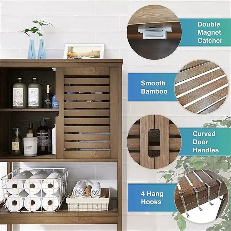 Meuble de Rangement Salle de Bain - 10.63P x 25.4L x 68.9H