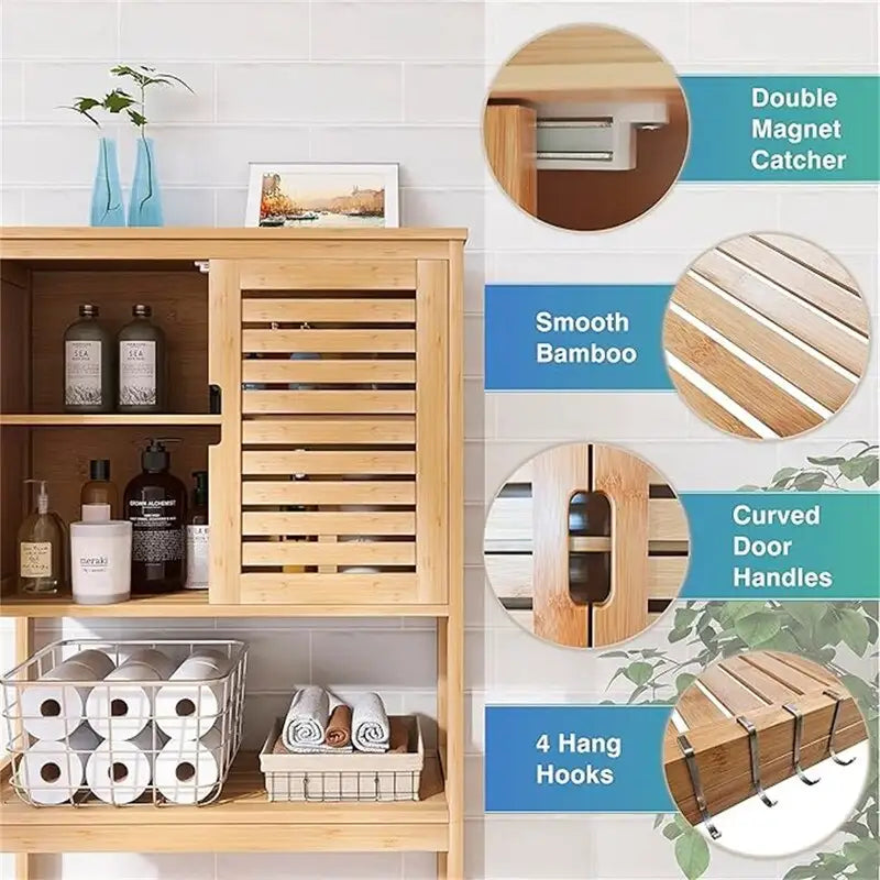 Meuble de Rangement Salle de Bain - 10.63P x 25.4L x 68.9H