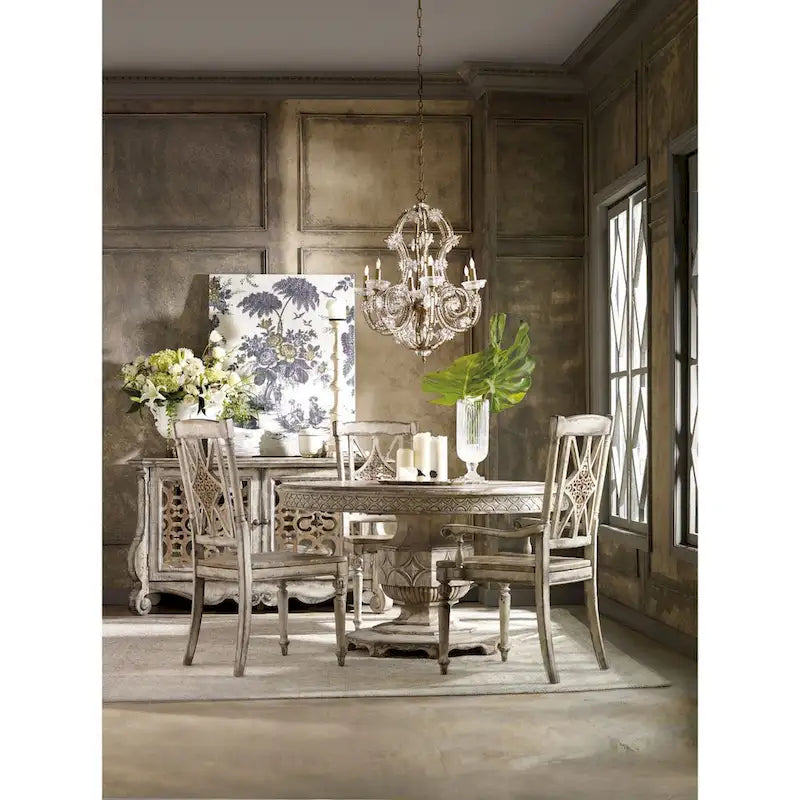 Table à manger ronde de luxe vintage Chatelet 54 de style campagnard