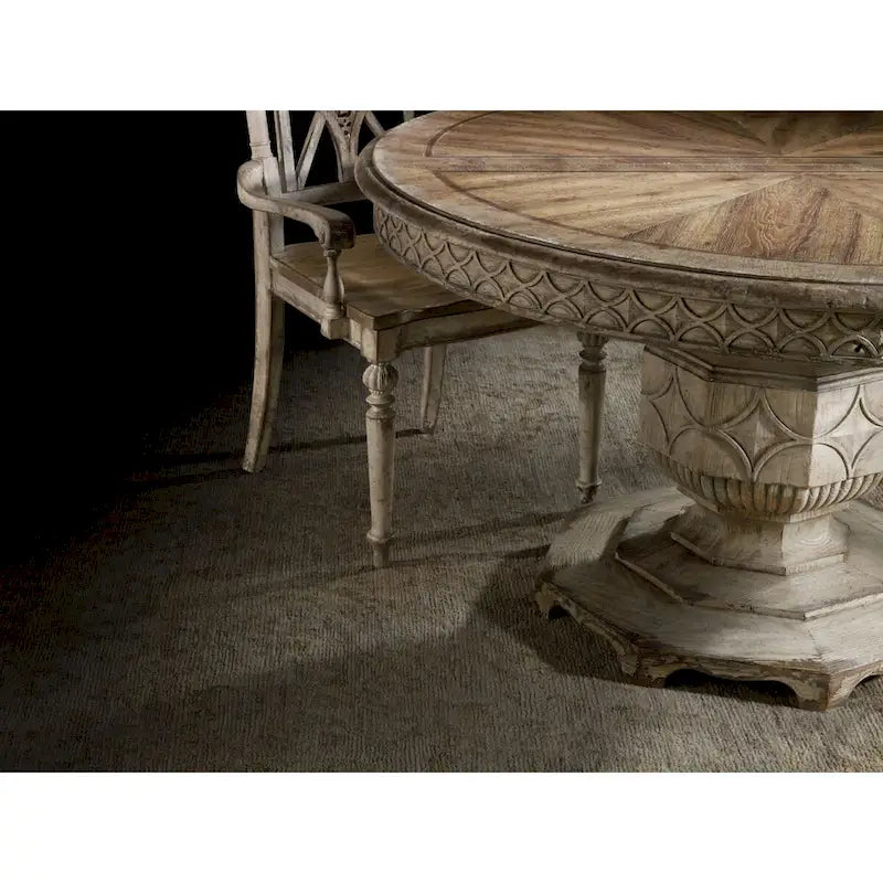 Table à manger ronde de luxe vintage Chatelet 54 de style campagnard